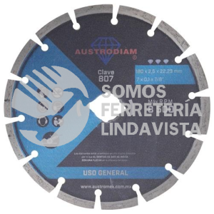 807 DISCO DE DIAMANTE AZUL SEGMENTADO USO GENERAL (7"X0 100"X7/8") AUSTRODIAM AUSTROMEX