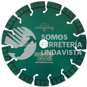 819 DISCO DE DIAMANTE VERDE SEGMENTADO GRANITO (9"X0 10"X7/8") AUSTRODIAM AUSTROMEX