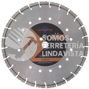 830 DISCO DE DIAMANTE NARANJA SEGMENTADO CORTE DE CONCRETO CURADO (14"X0 125"X1") AUSTRODIAM AUSTROMEX
