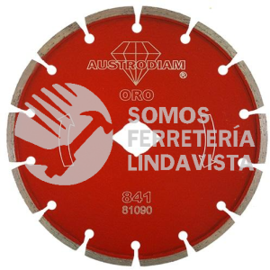 841 DISCO DE DIAMANTE ROJO SEGMENTADO CANTERA (7"X0 09"X7/8") AUSTRODIAM AUSTROMEX