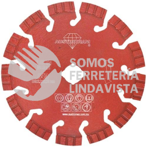 843 DISCO DE DIAMANTE ROJO SEGMENTADO CANTERA (7"X 0 09"X7/8") AUSTRODIAM AUSTROMEX