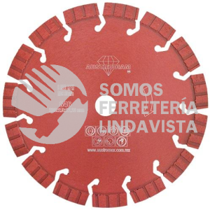 846 DISCO DE DIAMANTE ROJO SEGMENTADO CANTERA (9"X 0 10"X7/8") AUSTRODIAM AUSTROMEX
