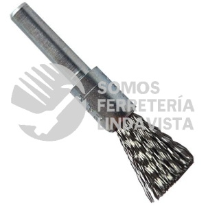 972 CEPILLO TIPO COPA DE ALAMBRE INOXIDABLE ONDULADO CON VASTAGO (1/2"X0 008"X1/4") TENAZIT