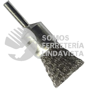 980 CEPILLO TIPO COPA DE ALAMBRE INOXIDABLE ONDULADO CON VASTAGO (7/8"X0 012"X1/4") TENAZIT