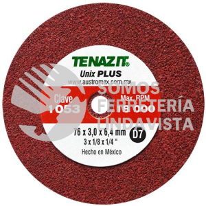 1053 RUEDA UNIX PLUS TIPO 1 D7 (3"X1/8"X1/4" ) TENAZIT