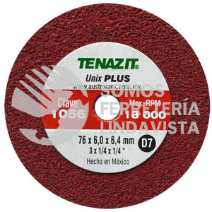 1056 RUEDA UNIX PLUS TIPO 1 D7 (3"X1/4"X1/4") TENAZIT