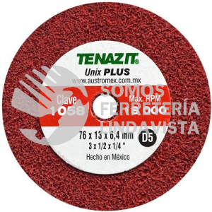 1058 RUEDA UNIX PLUS TIPO 1 D5 (3"X1/2"X1/4") TENAZIT