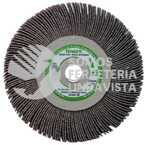 1387 RUEDA FLAP CON ROSCA INTEGRADA GRANO 40 (4-1/2"X3/4"X5/8") TENAZIT