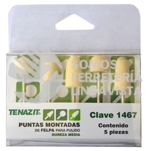 1467 PAQUETE DE 5 PUNTAS MONTADAS DE FELPA TENAZIT