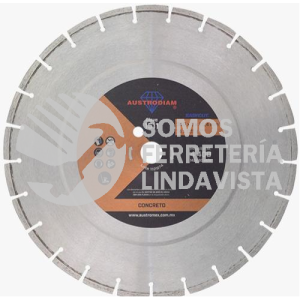 1511 DISCO DE DIAMANTE NARANJA SEGMENTADO CORTE DE CONCRETO CURADO (14"X0 110"X1") AUSTRODIAM AUSTROMEX