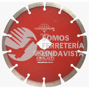 1520 DISCO DE DIAMANTE ROJO SEGMENTADO CANTERA (7"X0 09"X7/8") AUSTRODIAM AUSTROMEX