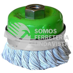 1564 CEPILLO TIPO COPA DE ALAMBRE TRENZADO PLASTIFICADO (4"X0 20"XMR) TENAZIT