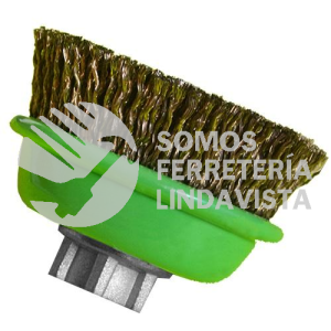 1566 CEPILLO TIPO COPA DE ALAMBRE ONDULADO CABLECILLO LATONADO (3"X0 009-12"XMR) TENAZIT