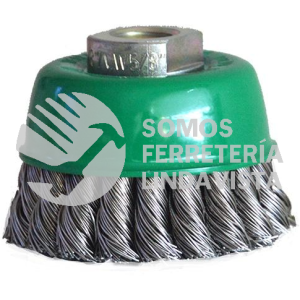 1567 CEPILLO TIPO COPA DE ALAMBRE INOXIDABLE TRENZADO (3"X0 020"XMR) TENAZIT