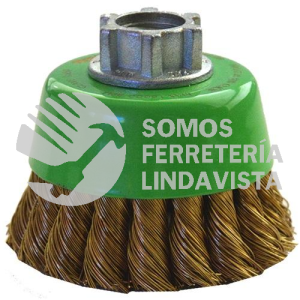 1569 CEPILLO TIPO COPA DE ALAMBRE TRENZADO LATON ANTICHISPA (2-9/16"X0 016"XMR) TENAZIT