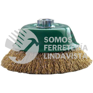 1572 CEPILLO TIPO COPA DE ALAMBRE ONDULADO LATONADO (5"X0 020"XMR) TENAZIT