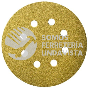 1734 DISCO DE LIJA AUTOADHERIBLE TSA4 GOLD DE 8 HOYOS GRANO 80 (5") TENAZIT
