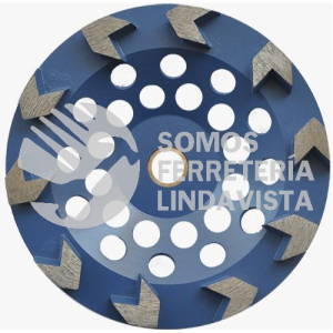 2180 COPA DE DIAMANTE CON SEGMENTOS TIPO FLECHA FAST CUT (7"X7/8") AUSTRODIAM AUSTROMEX