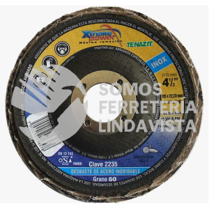 2235 DISCO LAMINADO XTREME POWER PARA INOXIDABLE GRANO 60 4-1/2"X7/8" TENAZIT