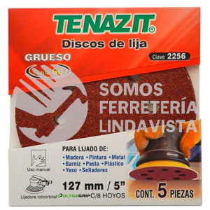 2256 DISCO DE LIJA AUTOADHERIBLE ANTIESTATICO GRANO GRUESO 5 TENAZIT