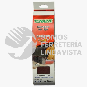 2263 PAQUETE DE 3 BANDAS DE LIJA GRANO 60 3X21" TZAX-60 TENAZIT