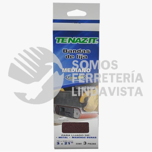 2264 PAQUETE DE 3 BANDAS DE LIJA GRANO 80 3X21" TZAX-80 TENAZIT
