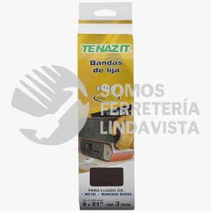 2265 PAQUETE DE 3 BANDAS DE LIJA GRANO 120 3X21" TZAX-120 TENAZIT