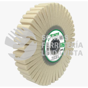 2319 RUEDA FLAP DE FELPA CON ROSCA INTEGRADA 4-1/2"X3/4"X5/8" TENAZIT