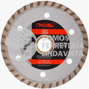 2554 DISCO DE DIAMANTE TURBO HUM (4"X0 080"X7/8") AUSTRODIAM AUSTROMEX