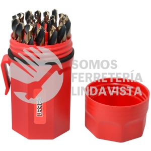 H5129 JUEGO DE 29 BROCAS PREMIUM DE ACERO DE ALTA VELOCIDAD ZANCO 3 PLANOS URREA