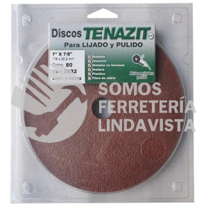 2832 FIBRODISCO DE OXIDO DE ALUMINIO GRANO 80 CON 3 PZAS (7X7/8) TENAZIT