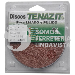 2834 FIBRODISCO DE OXIDO DE ALUMINIO GRANO 36 CON 5 PZAS (4-1/2X7/8) TENAZIT