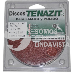 2835 FIBRODISCO DE OXIDO DE ALUMINIO GRANO 50 CON 5 PZAS (4-1/2X7/8) TENAZIT