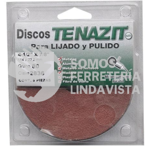 2836 FIBRODISCO DE OXIDO DE ALUMINIO GRANO 80 CON 5 PZAS (4-1/2X7/8) TENAZIT