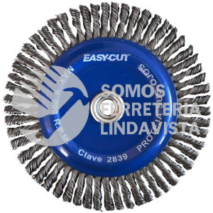 2839 CEPILLO CIRCULAR DE ALAMBRE INOXIDABLE TRENZADO EASY-CUT (7X0 020X5/8-11) TENAZIT