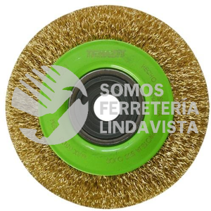 2861 CEPILLO CIRCULAR DE ALAMBRE ONDULADO LATONADO (4"X0 012"XME) TENAZIT
