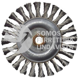 2866 CEPILLO CIRCULAR DE ALAMBRE INOXIDABLE TRENZADO CHIP-CUT (6"X0 020"X5/8"-11) TENAZIT