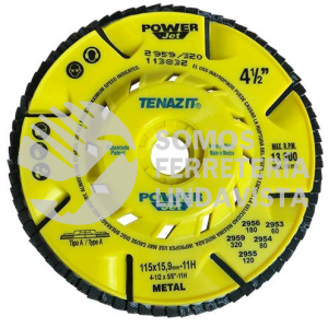 2959 DISCO LAMINADO POWER JET GRANO 320 (4-1/2"X5/8"-11) TENAZIT