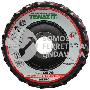 2978 DISCO LAMINADO FIBRA GRANO 80 (4-1/2"X7/8") TENAZIT