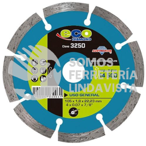 3250 DISCO DE DIAMANTE DE RIN SEGMENTADO PARA USO GENERAL ECO (4"X0 07"X7/8") AUSTRODIAM AUSTROMEX