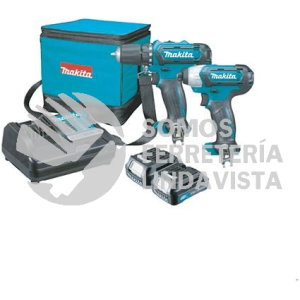 CLX201X2 COMBO V V R ( DF331D TAL ATORN -TD110D ATORN IMP) LI-ION 2 BAT 1 5 A H Y CARG C/LUZ ESTUCHE LONA 12V MAKITA
