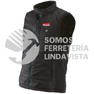CV100DZ2XL CHALECO TERMICO NEGRO USO ALTO 1 5 HRS CALOR ALTO 8W COMPART P/BAT 12V 10 8V MAKITA