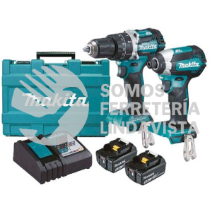 DLX2173S COMBO (DHP459 ROTOM + DTD153 ATORN IMP ) M/BL LI-ION 2 BAT 3 0 AH C/IND BAT Y CARG C/LUZ, MALETIN 18V MAKITA