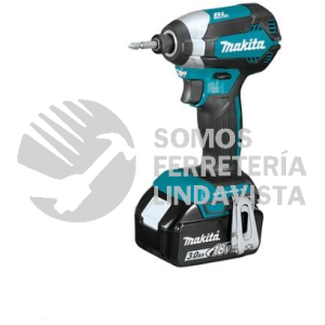 DTD153RFE ATORNILLADOR IMPACTO V V R 0-3,600 IPM M/BL LI-ION 2 BAT 3 0 AH C/IND Y CARG C/LUZ MALETIN 18V MAKITA