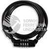 CCE-8100 CABLE CANDADO DE ESPIRAL RETRACTIL CON COMBINACION 4 DIGITOS CABEZA METALICA 1 METRO MIKELS