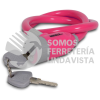 CCR-65 CABLE CANDADO FLEXIBLE ROSA 65 CM MIKELS