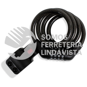 CBE-100 CABLE CANDADO EN ESPIRAL RETRACTIL CON COMBINACION 4 DIGITOS 1 METRO MIKELS