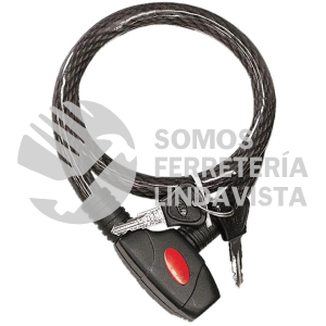 C-1880 CABLE CANDADO FLEXIBLE 2 LLAVES PLANAS 80 CM MIKELS
