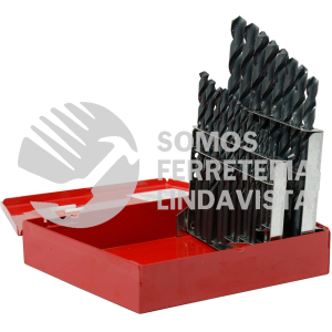 5121 JUEGO DE 21 BROCAS NEGRAS DE ACERO DE ALTA VELOCIDAD ZANCO RECTO URREA