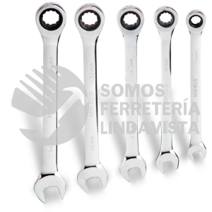 SLCM-5 SET DE LLAVES COMBINADAS CON MATRACA 5 PIEZAS MIKELS